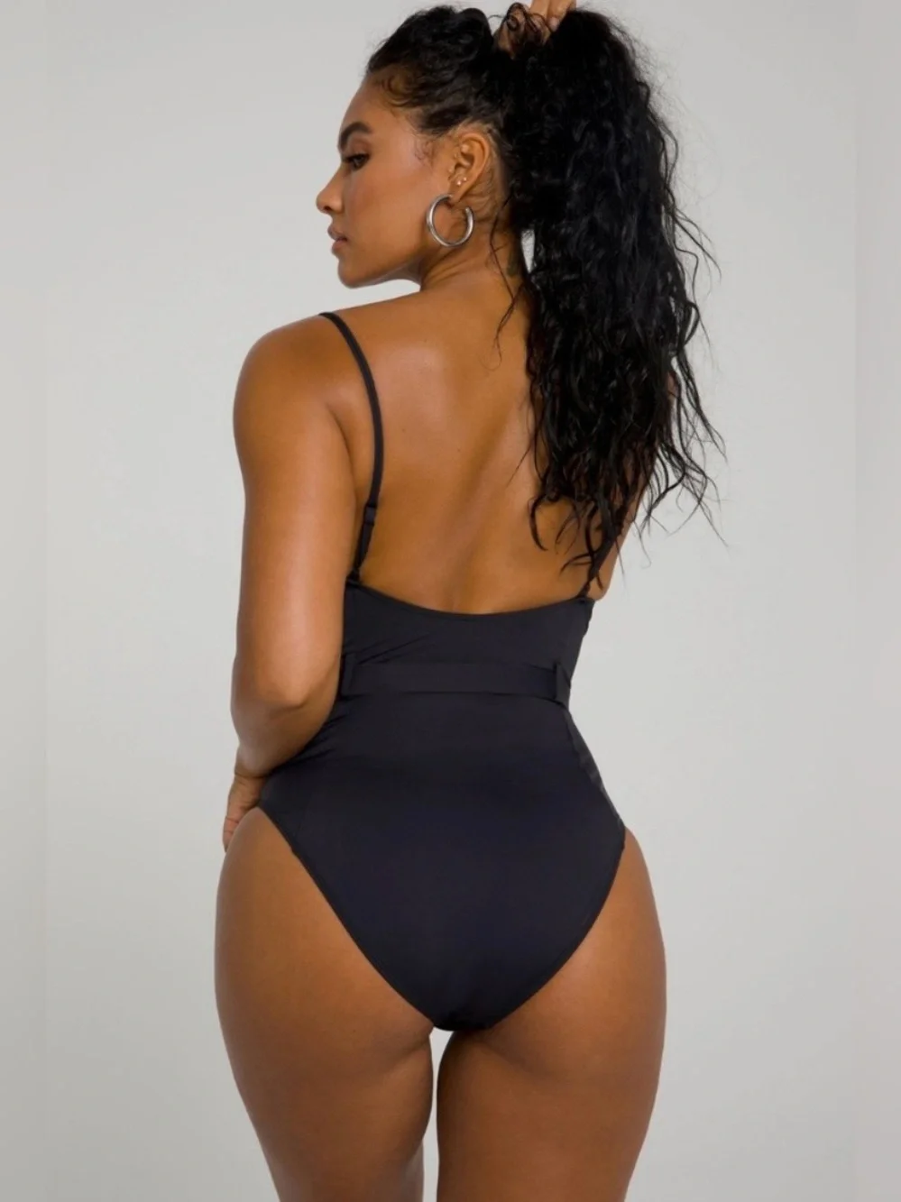 GOOD AMERICAN - Show Off One-Piece Belted Swimsuit Black Size 1/S